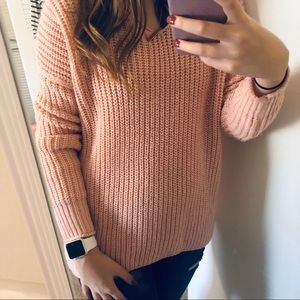 Mossimo Pink Cross Back Sweater